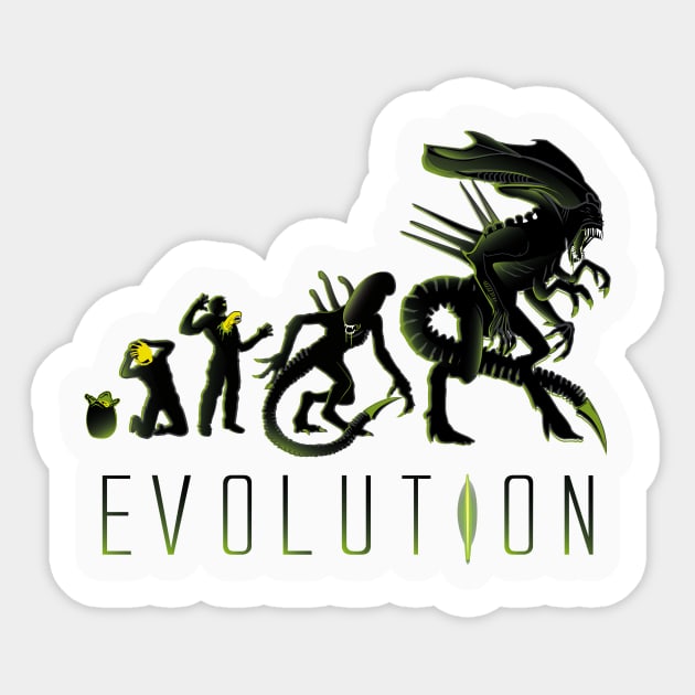 Xenomorph Evolution ( Black Variant) Sticker by Samiel
